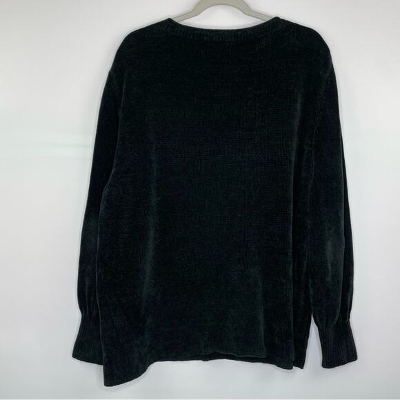 Zara Knit black sweater balloon sleeves velvety texture size Small oversized - Picture 5 of 10